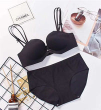 Load image into Gallery viewer, Black Bra Brief Sets Women Sexy Underwear Lace Brassiere Push Up Bra Set Sexy Bralette Lingerie Panties Bra Wire Free Intimate