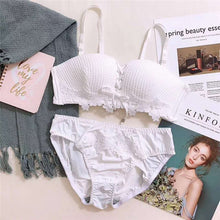 Load image into Gallery viewer, Female Sexy Lace Bra Sets Women Seamless Embroidery Bralette Wireless Breathable Bra and Panty Set Underwear Briefs Strapless