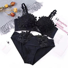 Load image into Gallery viewer, Lingerie Mulher Womens Bra Brief Set Bralette Push Up Bra Sexy Underwear Sets Bras Seamless Black Grey Red Panties Intimate