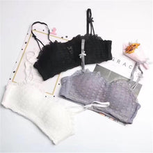 Load image into Gallery viewer, Womens Bra Bralette Push Up Bra Female Ligerie Sexy Lace  Seamless Black Grey White Cups Bra Panty Sets Underwear Set Lolita