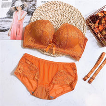 Load image into Gallery viewer, Women Underwear Bra Brief Set Push Up Bra Sexy Bralette Lingerie Panties Strapless Bra Set Wire Free Lingerie Set