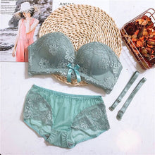 Load image into Gallery viewer, Women Underwear Bra Brief Set Push Up Bra Sexy Bralette Lingerie Panties Strapless Bra Set Wire Free Lingerie Set