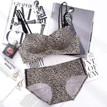 Load image into Gallery viewer, Bra Brief Sets Sexy Underwear Lingerie Set Wire Free Leopard Underwear Bra for Women Female Push-up Women Panties and Bra Set