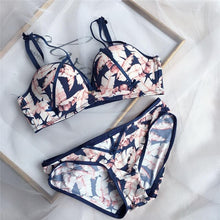 Load image into Gallery viewer, Bra Brief Sets Sexy Underwear Lingerie Sexy Bralette Bra Panty Set Intimates Female Women Wire Free Push Up Leopard Bra Set