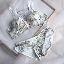 Load image into Gallery viewer, Bra Brief Sets Sexy Underwear Lingerie Sexy Bralette Bra Panty Set Intimates Female Women Wire Free Push Up Leopard Bra Set