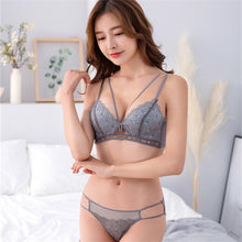 Load image into Gallery viewer, Female Sexy Lace Bra Sets Women Seamless Embroidery Bralette Wireless Breathable Bra and Panty Set Underwear Briefs