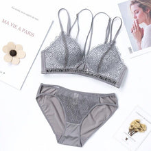 Load image into Gallery viewer, Female Sexy Lace Bra Sets Women Seamless Embroidery Bralette Wireless Breathable Bra and Panty Set Underwear Briefs