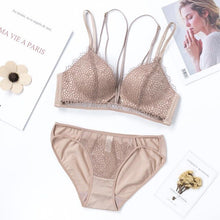 Load image into Gallery viewer, Female Sexy Lace Bra Sets Women Seamless Embroidery Bralette Wireless Breathable Bra and Panty Set Underwear Briefs