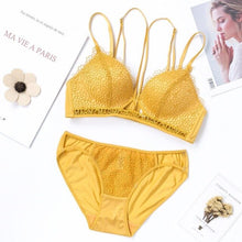 Load image into Gallery viewer, Female Sexy Lace Bra Sets Women Seamless Embroidery Bralette Wireless Breathable Bra and Panty Set Underwear Briefs
